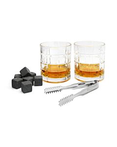 Set Whiskey (verres, glaçons, pinces)