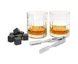 Set Whiskey (verres, glaçons, pinces)